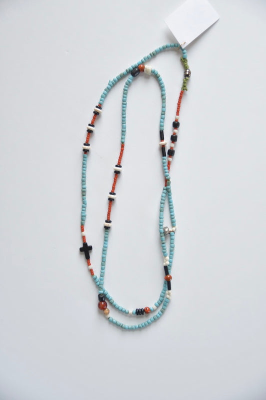 Long Turquoise Beaded Necklace