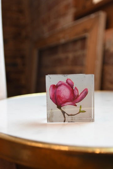Tulip Magnolia Mini Lucite Art