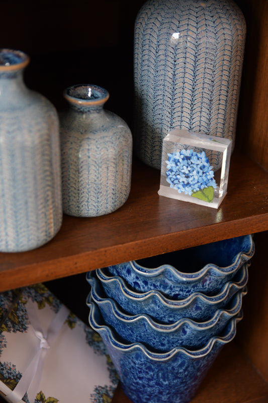 Embossed Stoneware Vases with Glaze