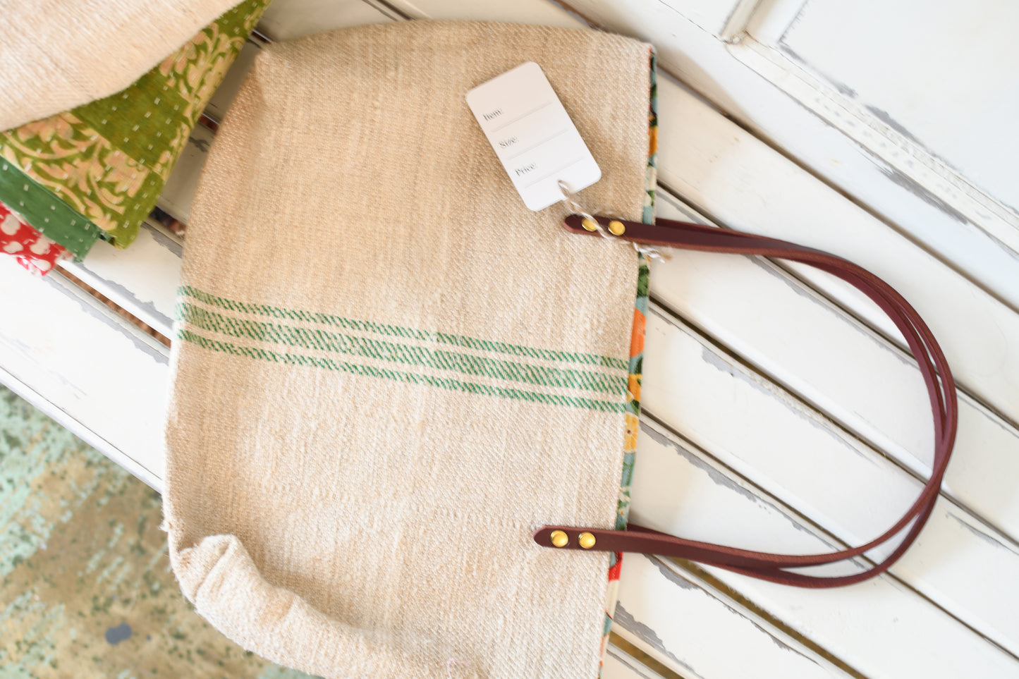 Vintage Grain Sack Tote