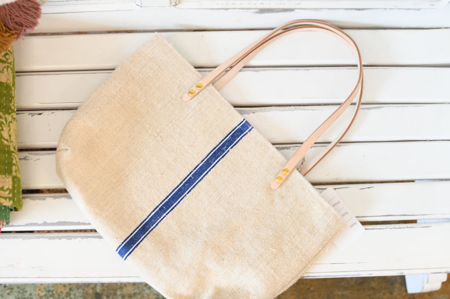 Vintage Grain Sack Tote