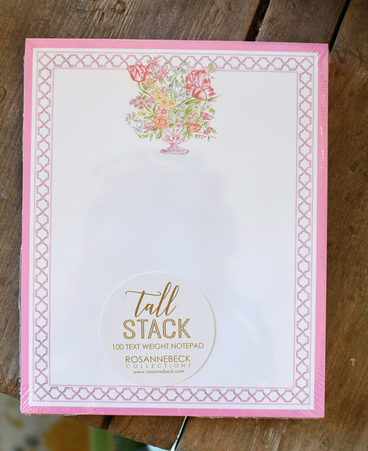 Pink Floral Tall Stack Notepad