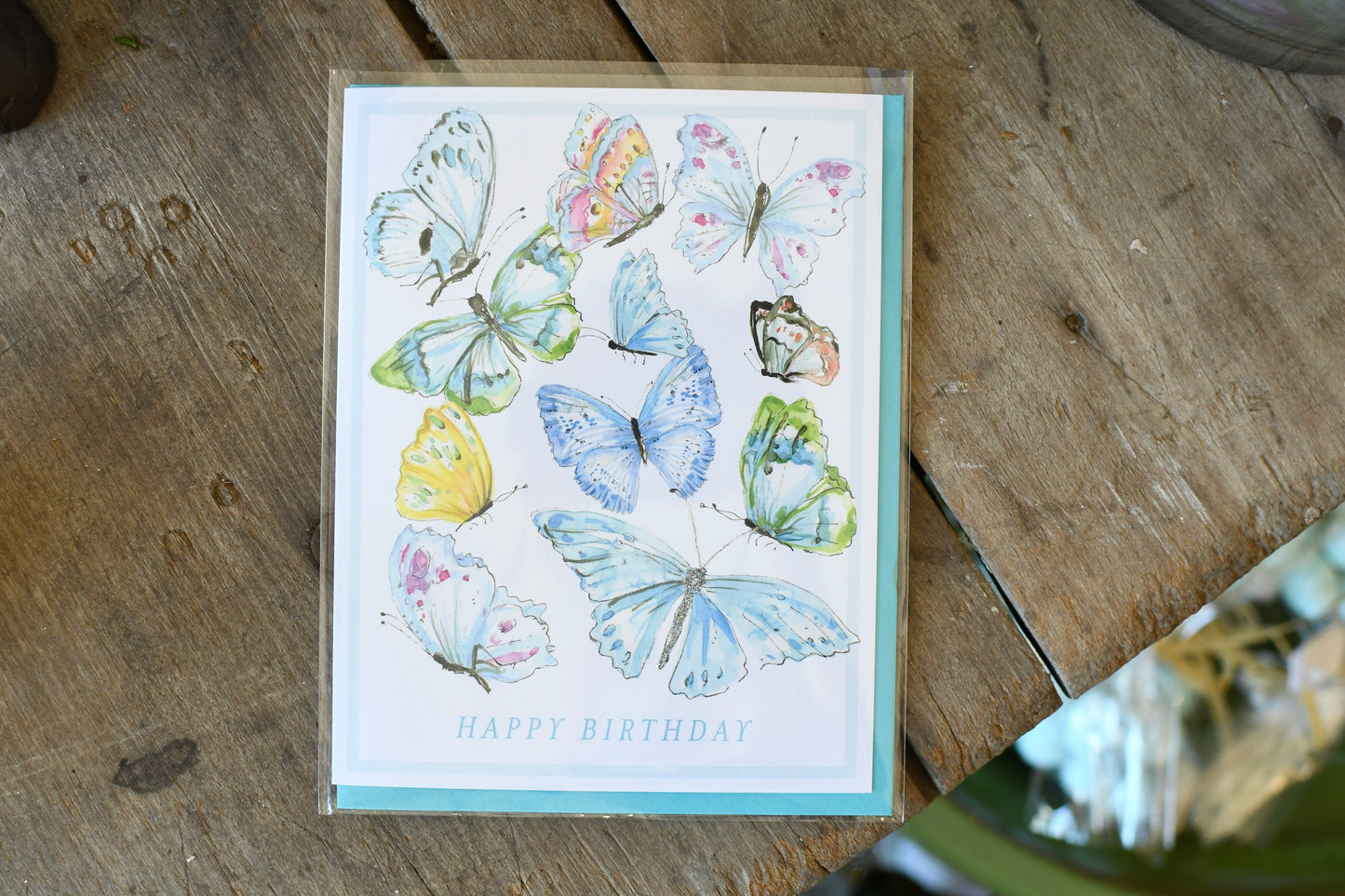 Blue Butterflies Birthday Card