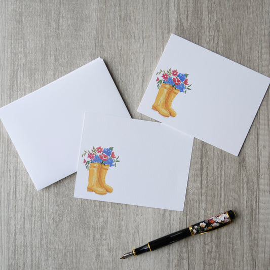 Garden Boots Personalized Notecards