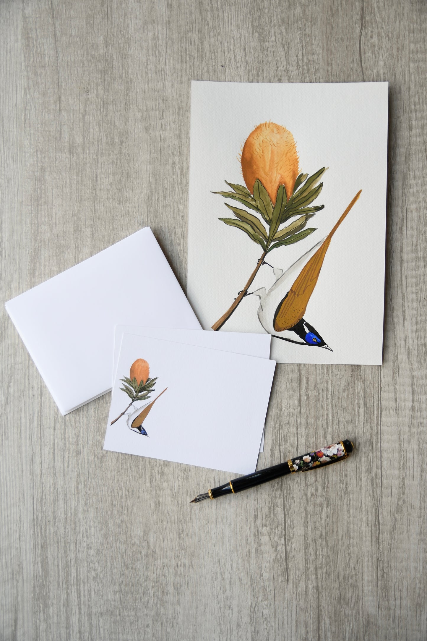 Blue-Faced Honeyeater Personalized Notecards