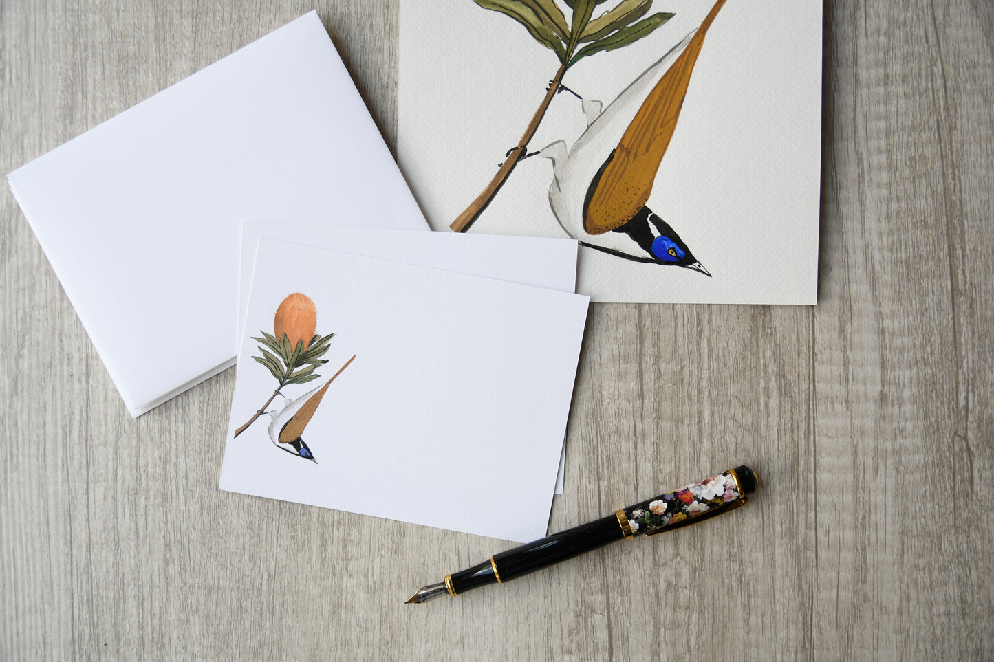 Blue-Faced Honeyeater Personalized Notecards