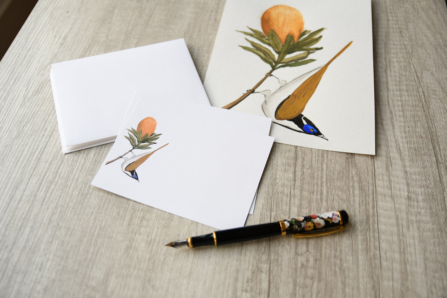 Blue-Faced Honeyeater Personalized Notecards