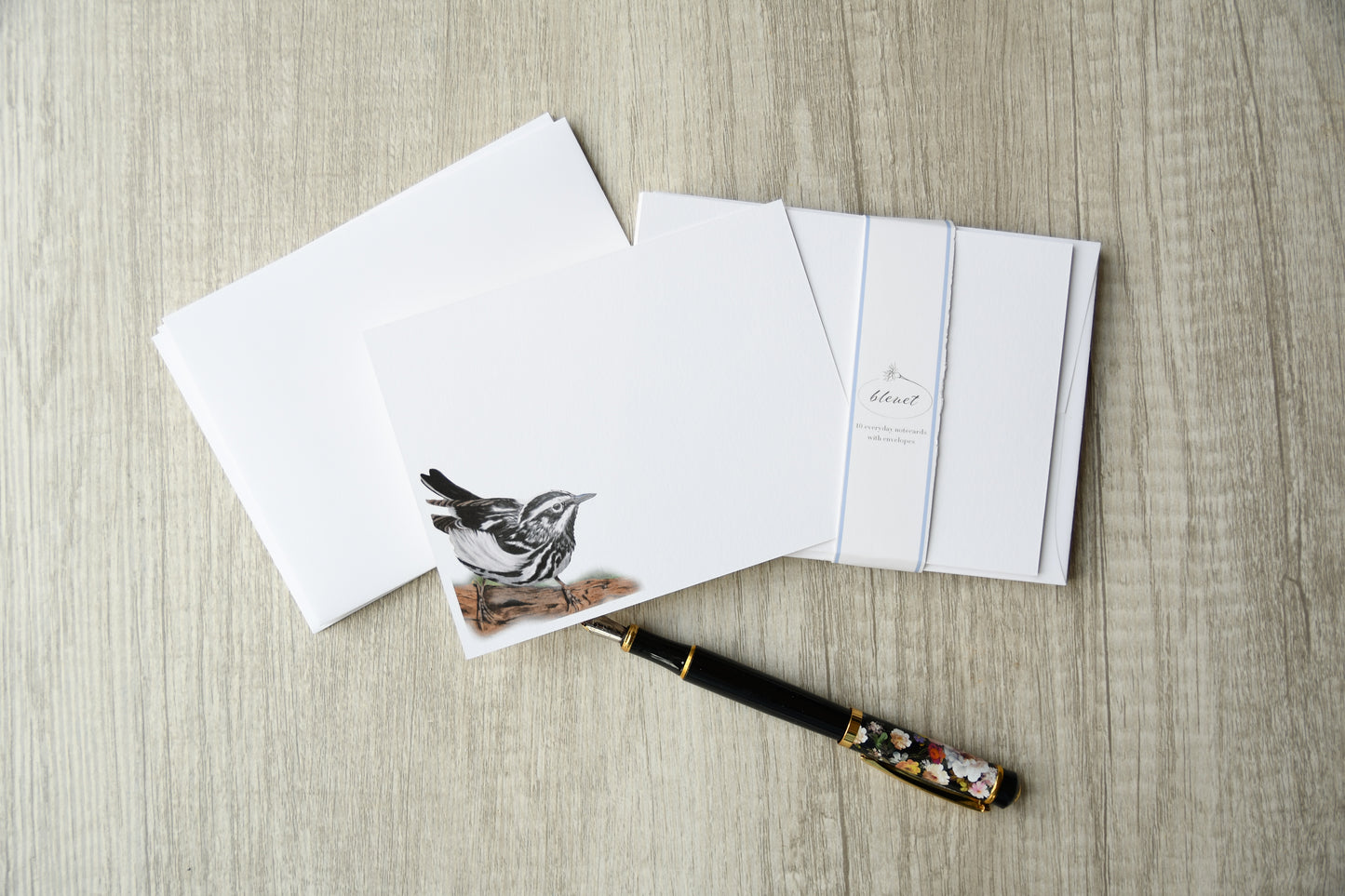 Black & White Warbler Personalized Notecards