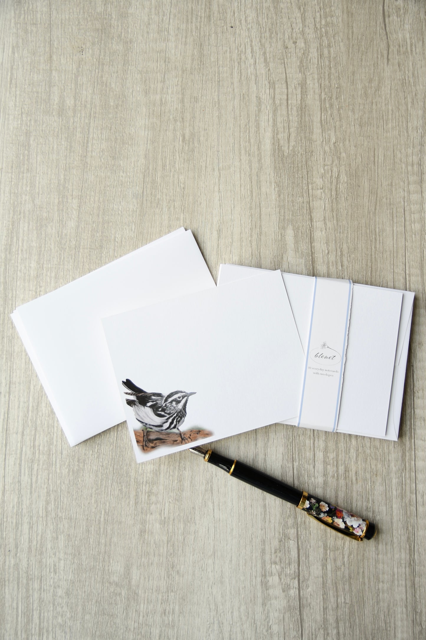 Black & White Warbler Personalized Notecards