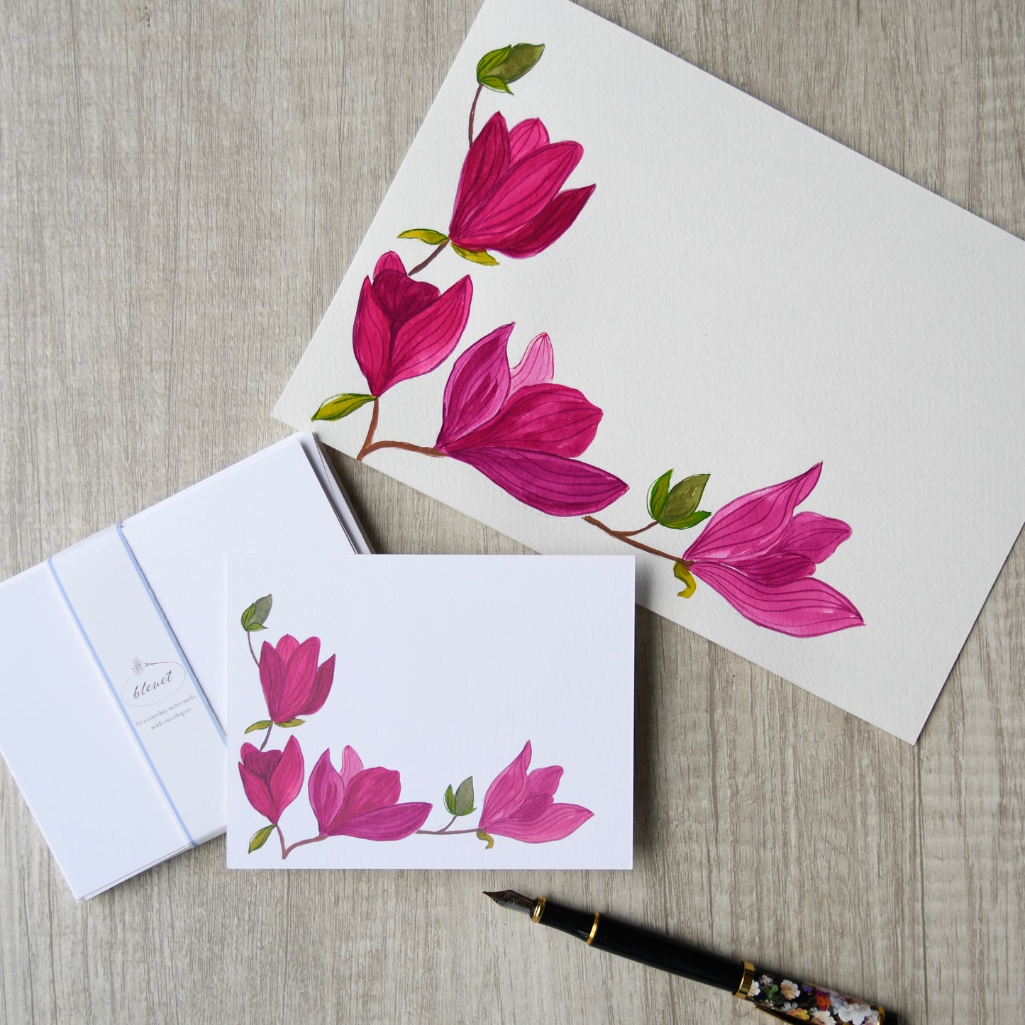 Tulip Magnolias Personalized Notecards