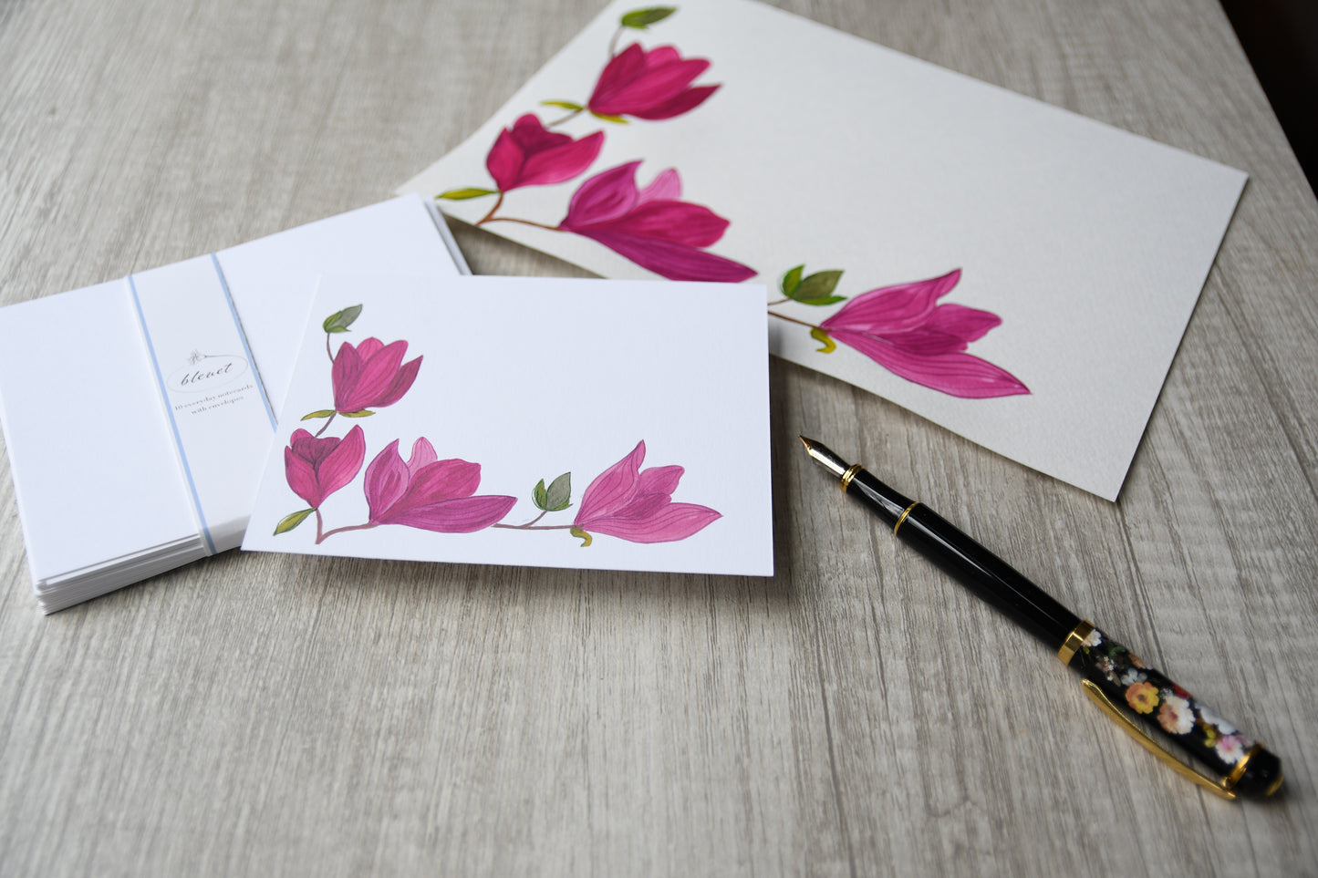 Tulip Magnolias Personalized Notecards