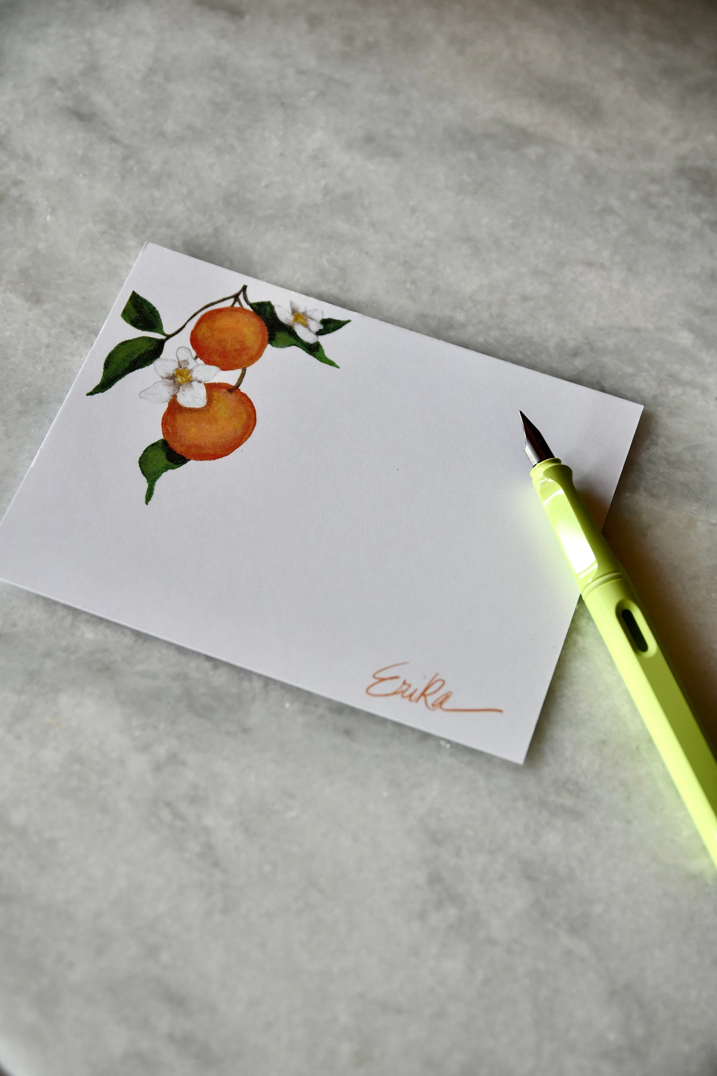 Orange Blossom Personalized Notecards