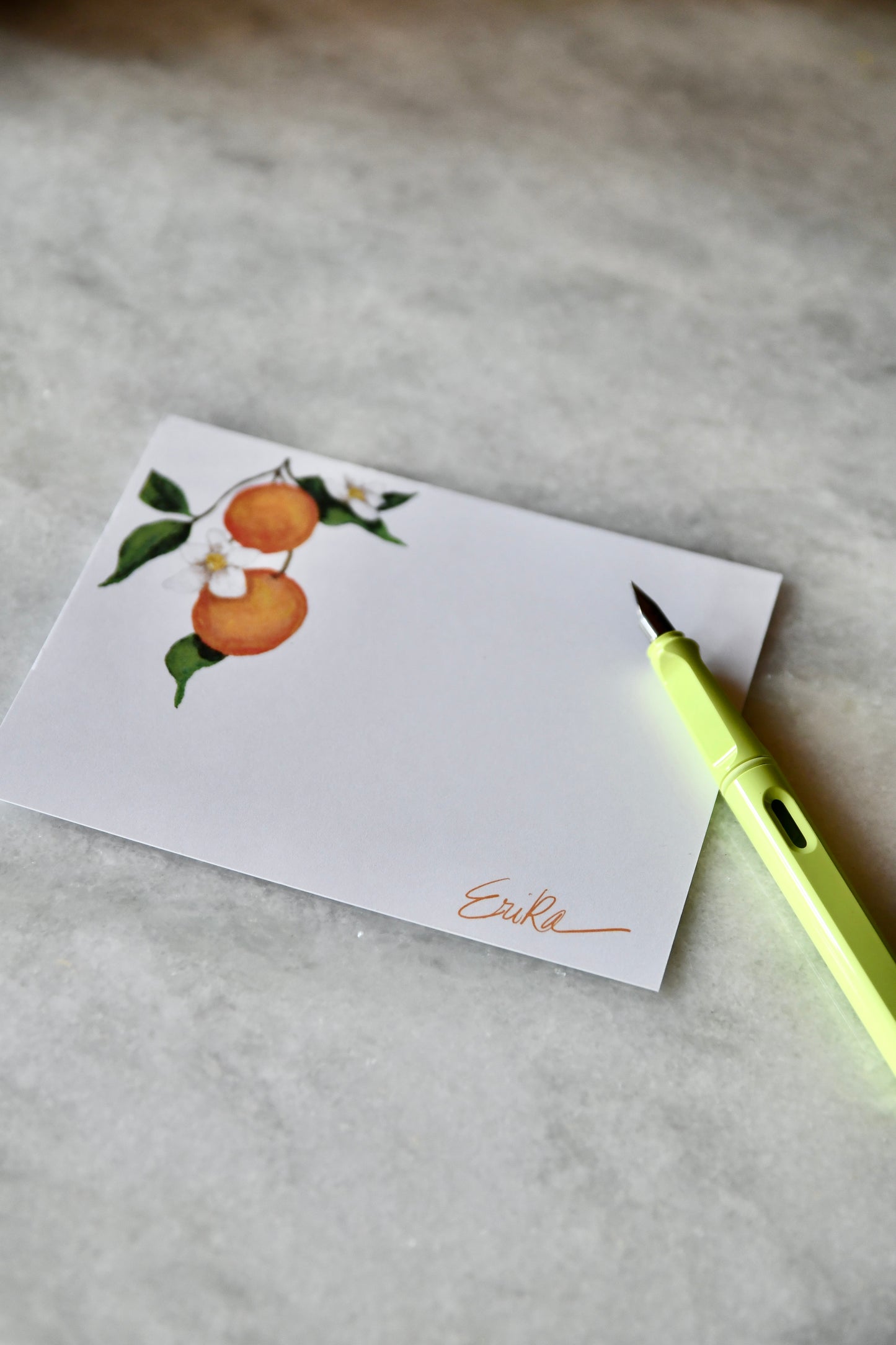Orange Blossom Personalized Notecards