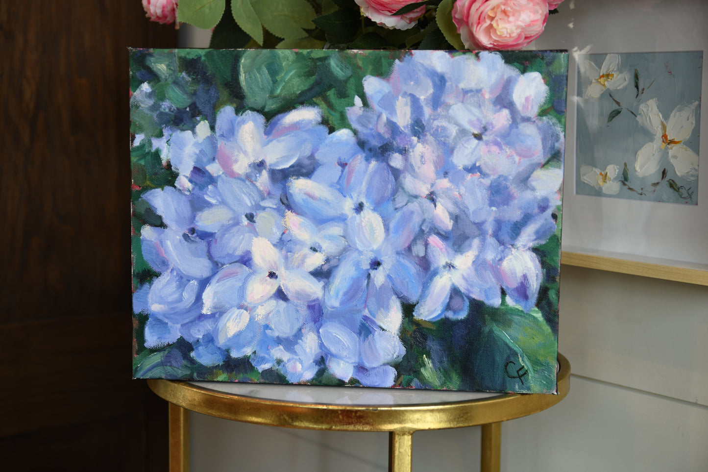 Hydrangeas 2 Oil Painting by Cindy Flynn