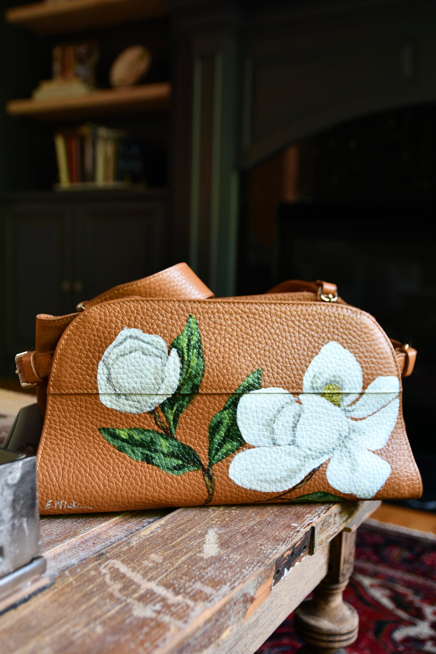 Hand Painted Magnolia Bag
