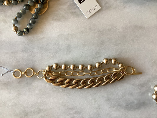 Layered Gold Beaded Bracelet