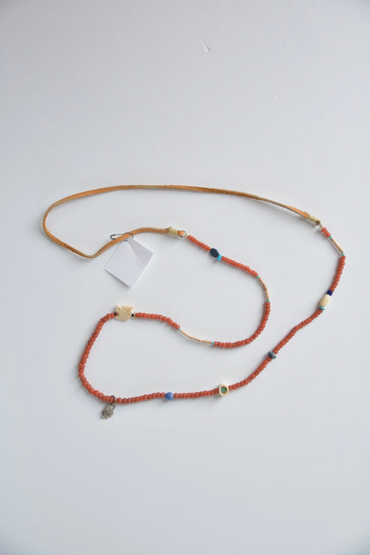 Beaded Necklace with Charm & Elephant Bead