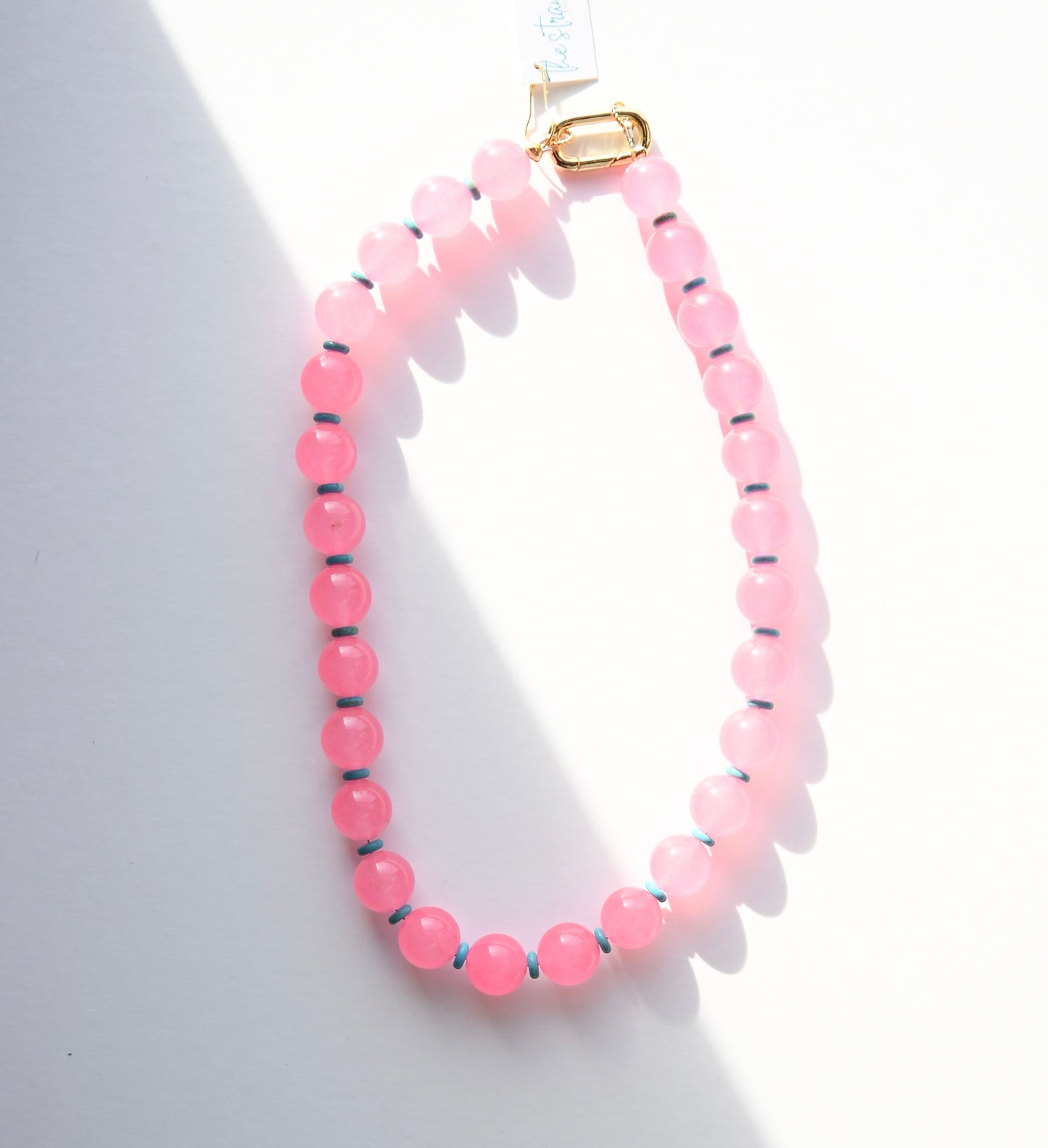 Large Pink Glass Bead Necklace