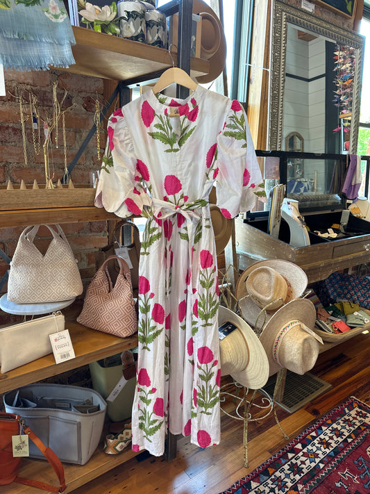 Pink & White Scalloped Block Print