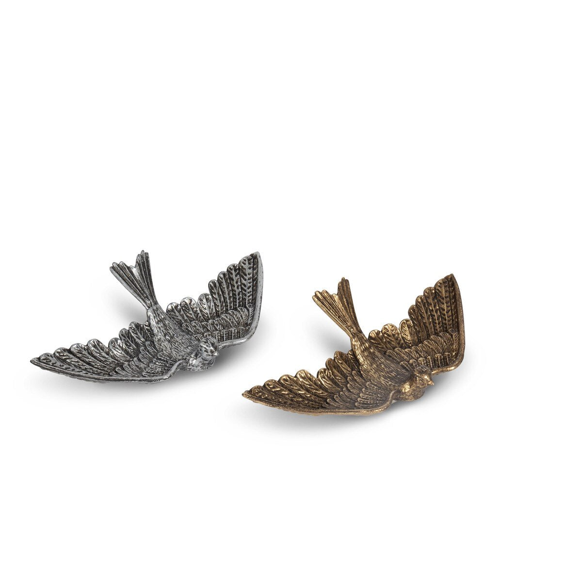 Flying Bird Shape Pewter Trinket Dish, 2 Asst.