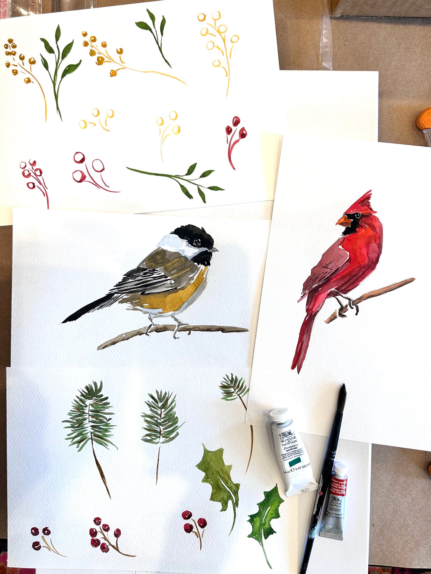 Cardinal Original Watercolor Artwork
