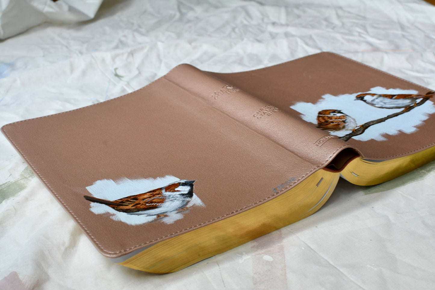 Hand Painted Bible - Sparrows