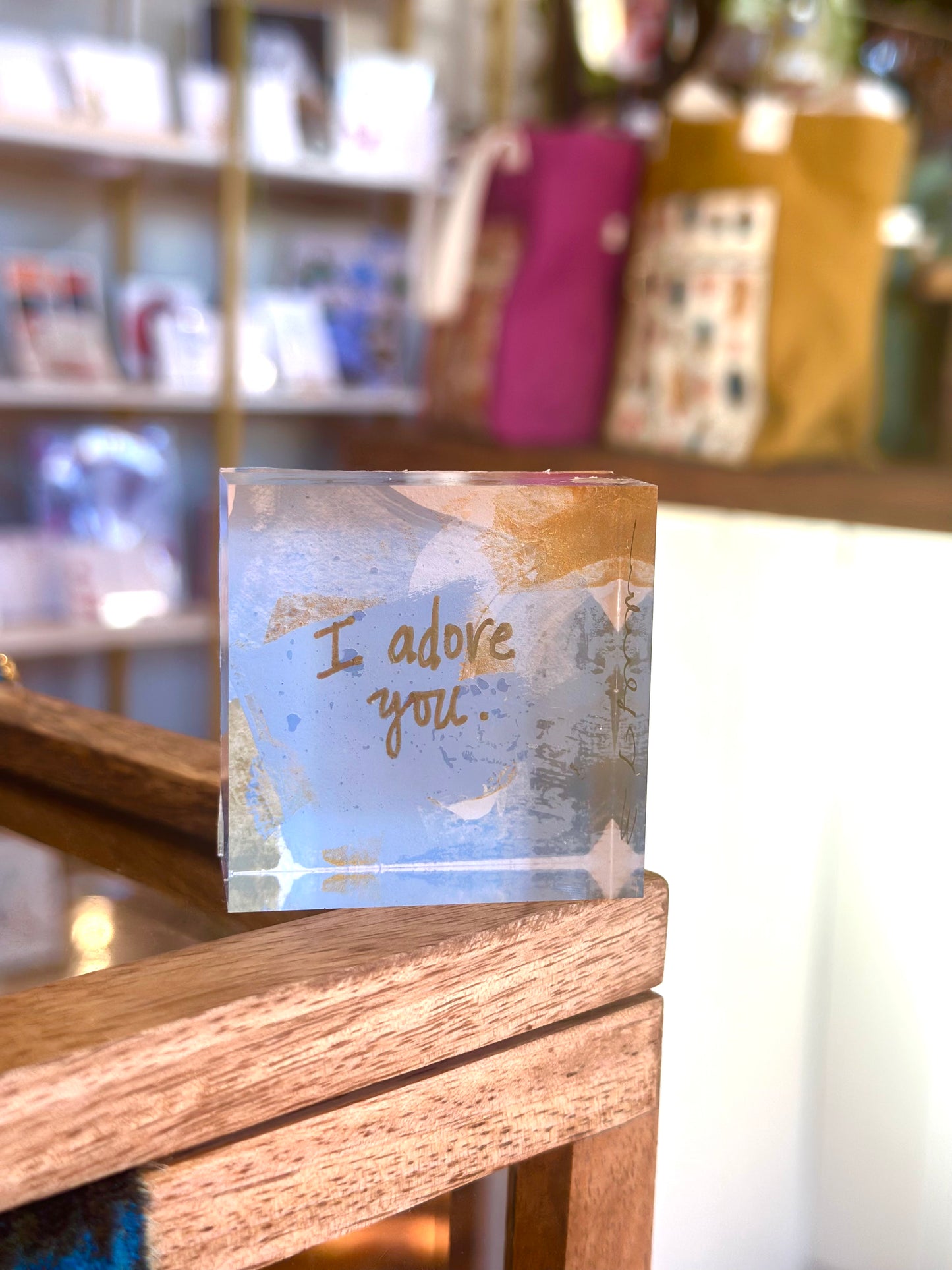 I adore you - Affirmation Lucite Block