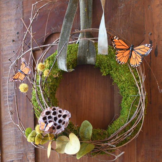 Butterfly  Moss Wreath