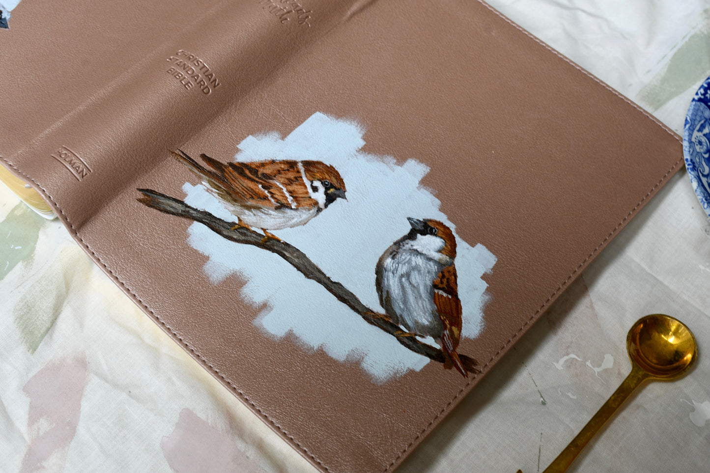 Hand Painted Bible - Sparrows