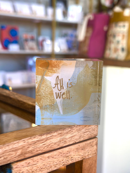All is well - Affirmation Lucite Block