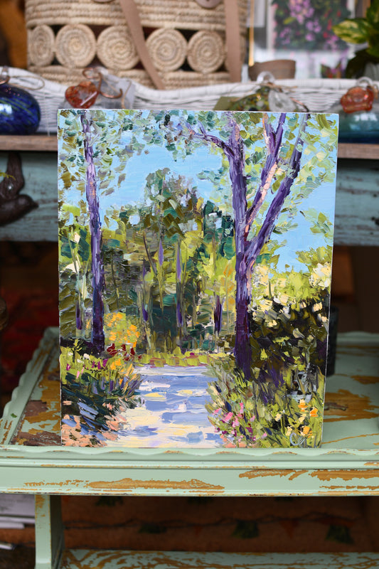 Purple Trees In The Garden Oil Painting