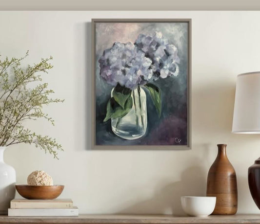 Hydrangeas Oil Painting by Cindy Flynn