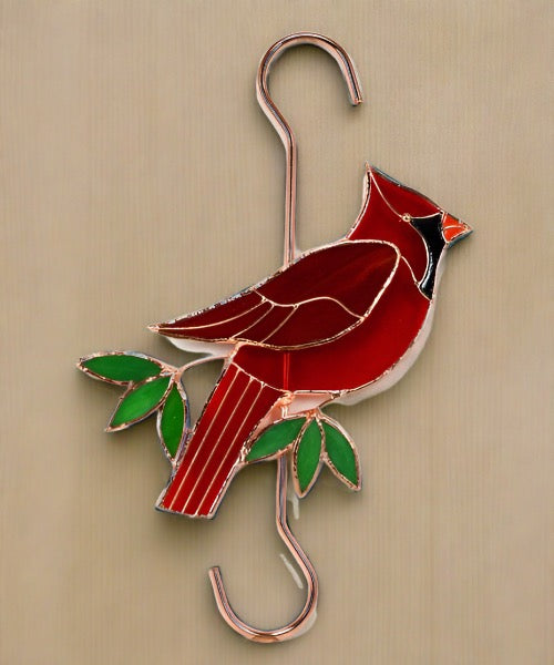 Stained Glass Cardinal Garden Hook