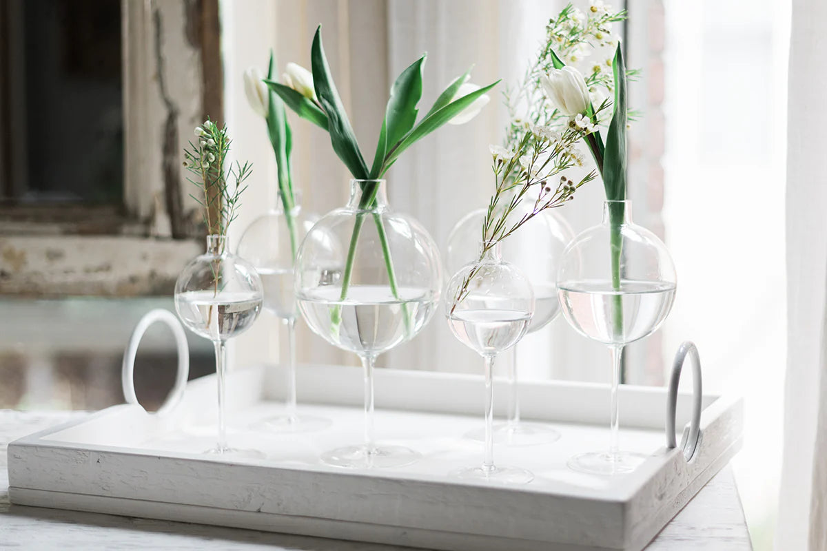 Clear Wine Glass Bud Vase