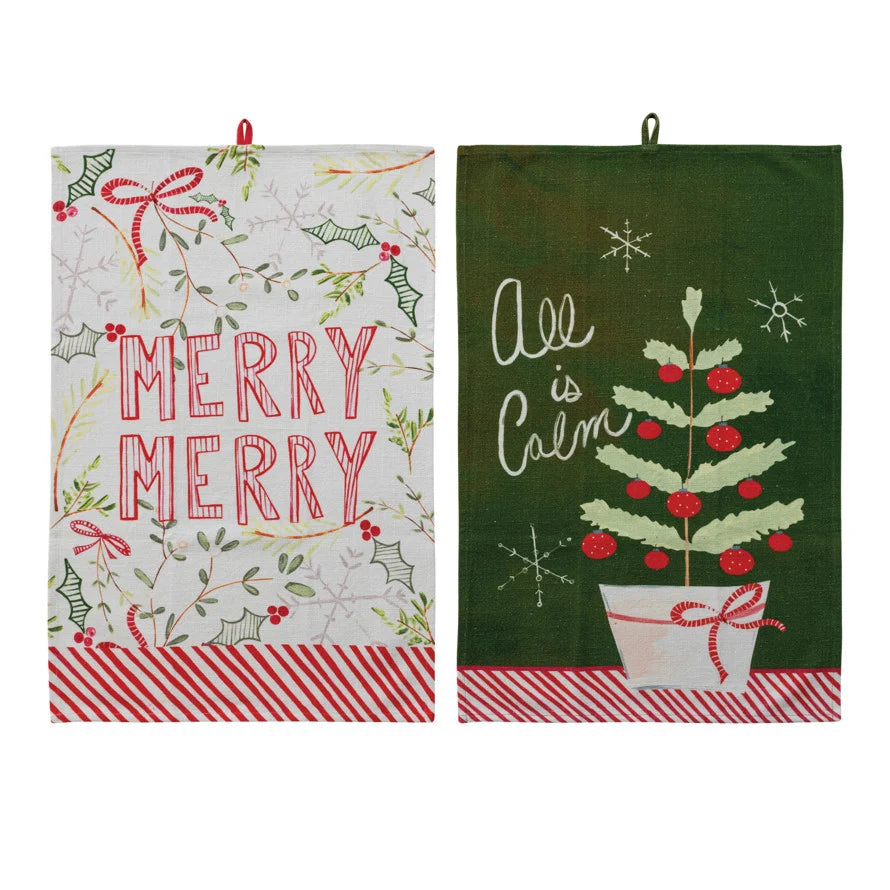 Cotton Slub Printed Tea Towel