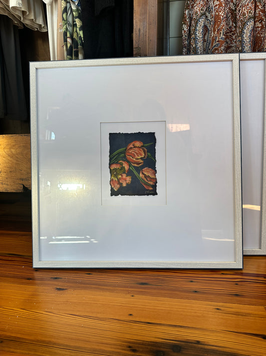 Fancy Tulips on Blue No 2