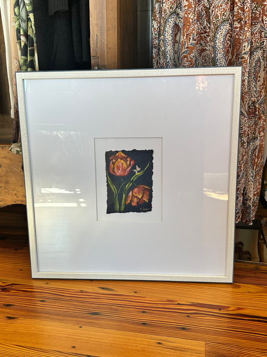 Fancy Tulips on Blue No 3