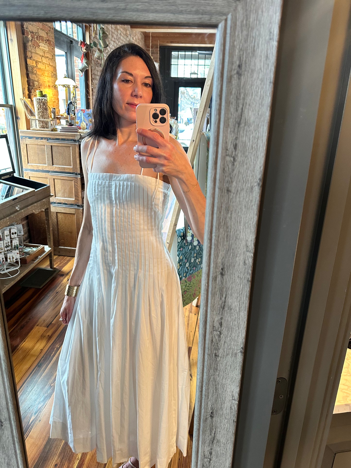 Kaye Pleated Front Detail Midi Dress