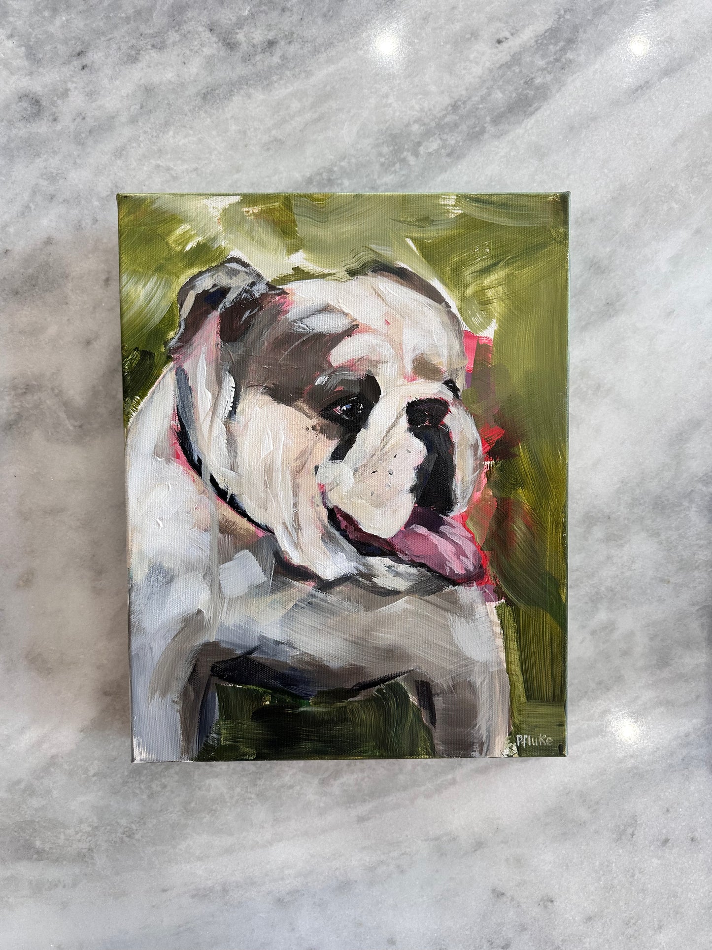 Bulldog original acrylic painting