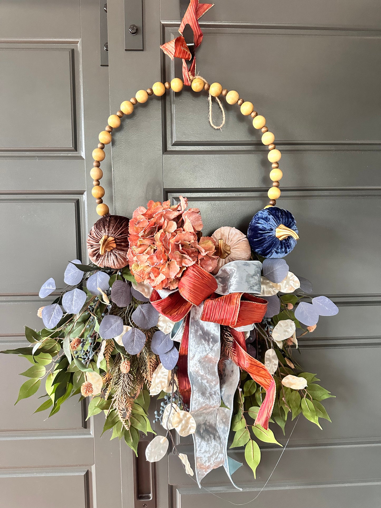 Fall wreath Blue & Rust