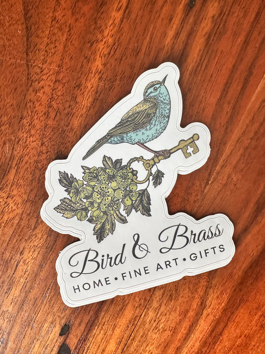 Bird & Brass Sticker 3.5”