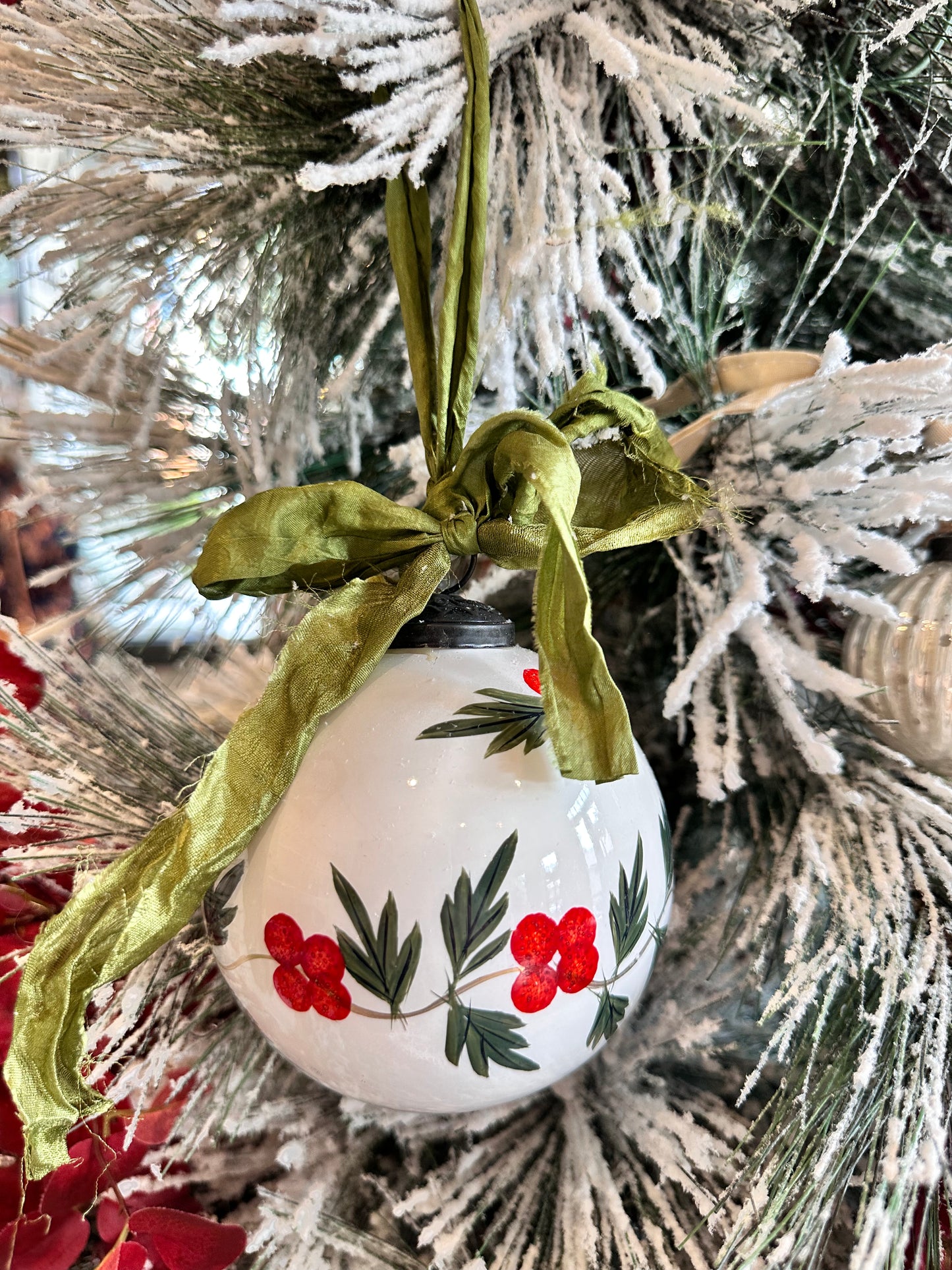 Painted Holly Ornament