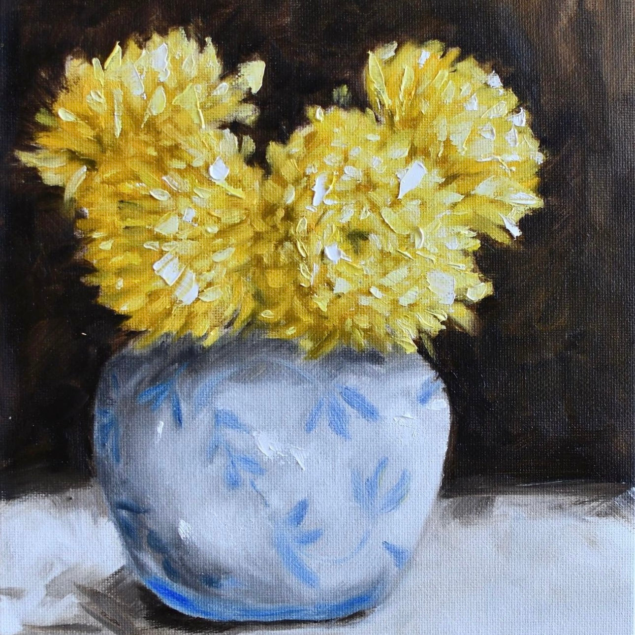 Yellow Mums Art Print  8x10