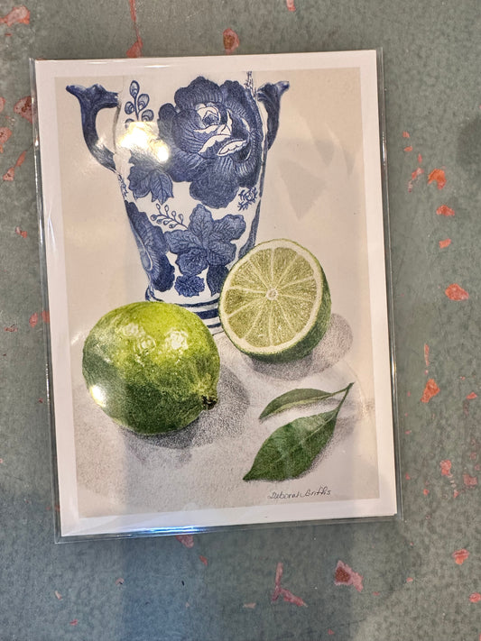 Blue & White and Limes Print
