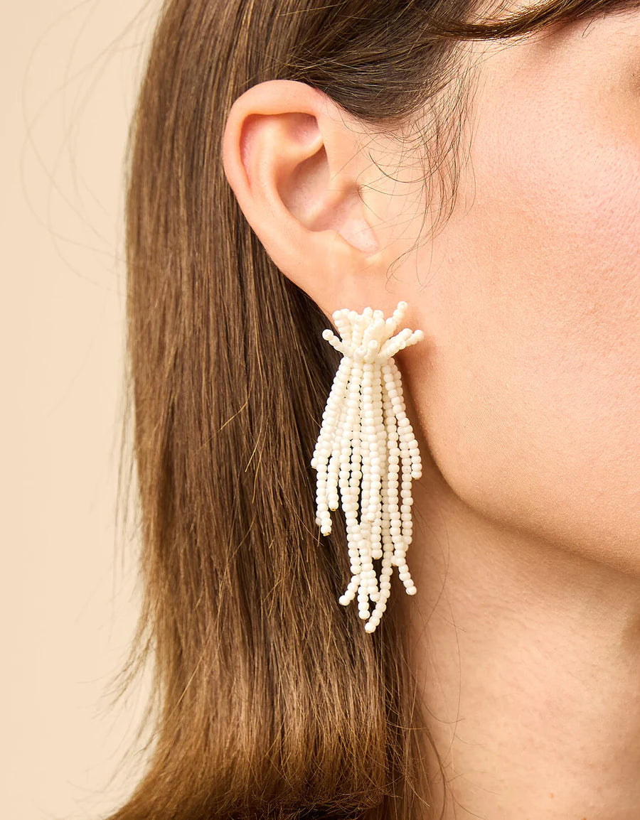 Willow Tassel Earrings Cream