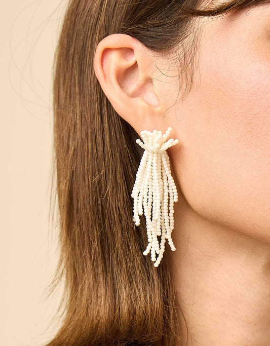 Willow Tassel Earrings Cream