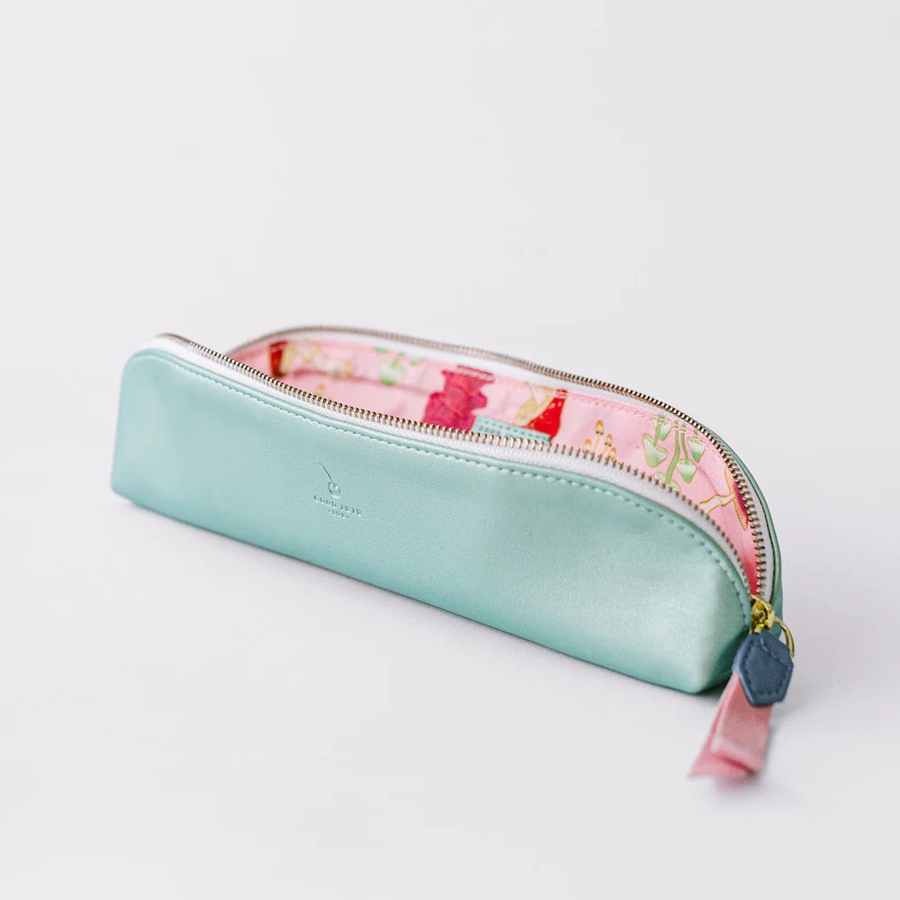 Luxe Slim Pencil Pouch - Green