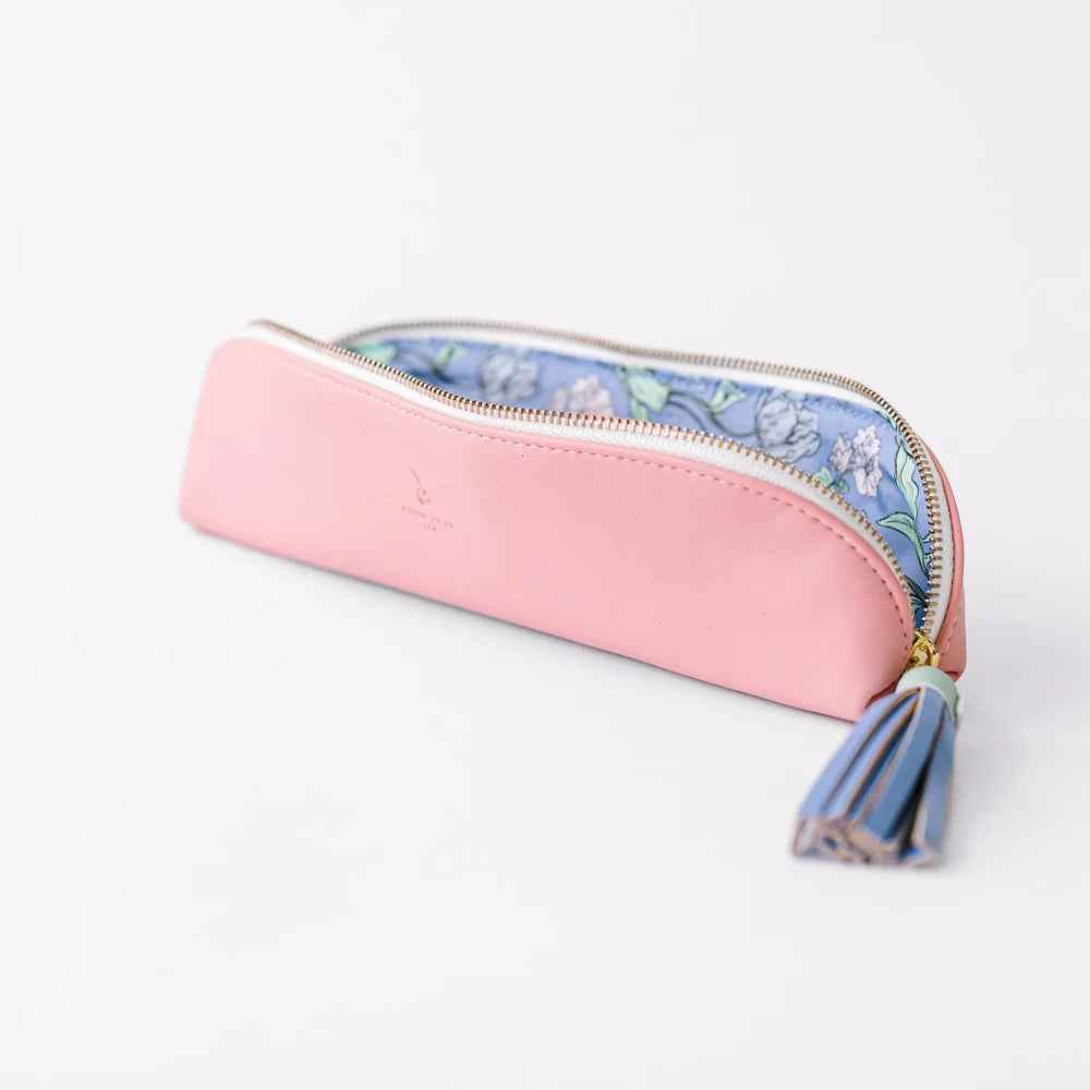 Luxe Slim Pencil Pouch - Rose Pink