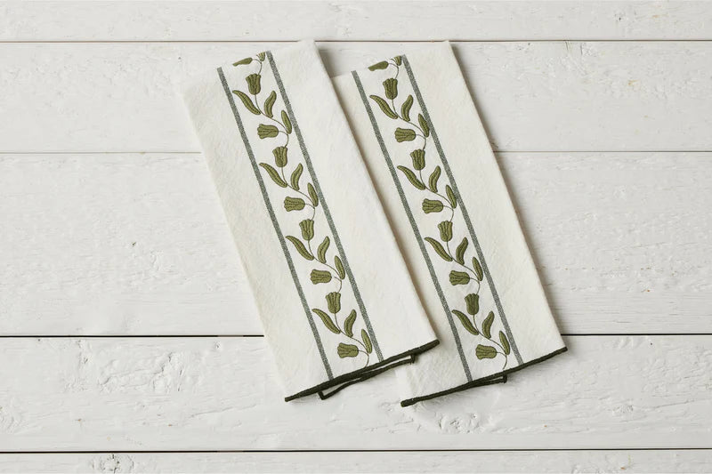 Tea Towel, Spruce Green Tulip, set/2