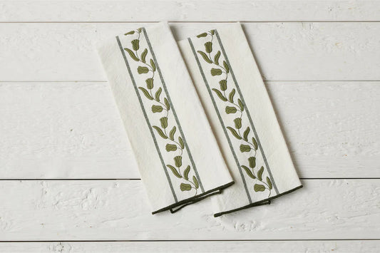 Tea Towel, Spruce Green Tulip, set/2